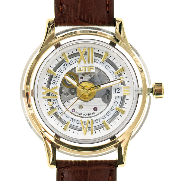 Sapphire Crystal Case Watch Gold / Brown (48% OFF)