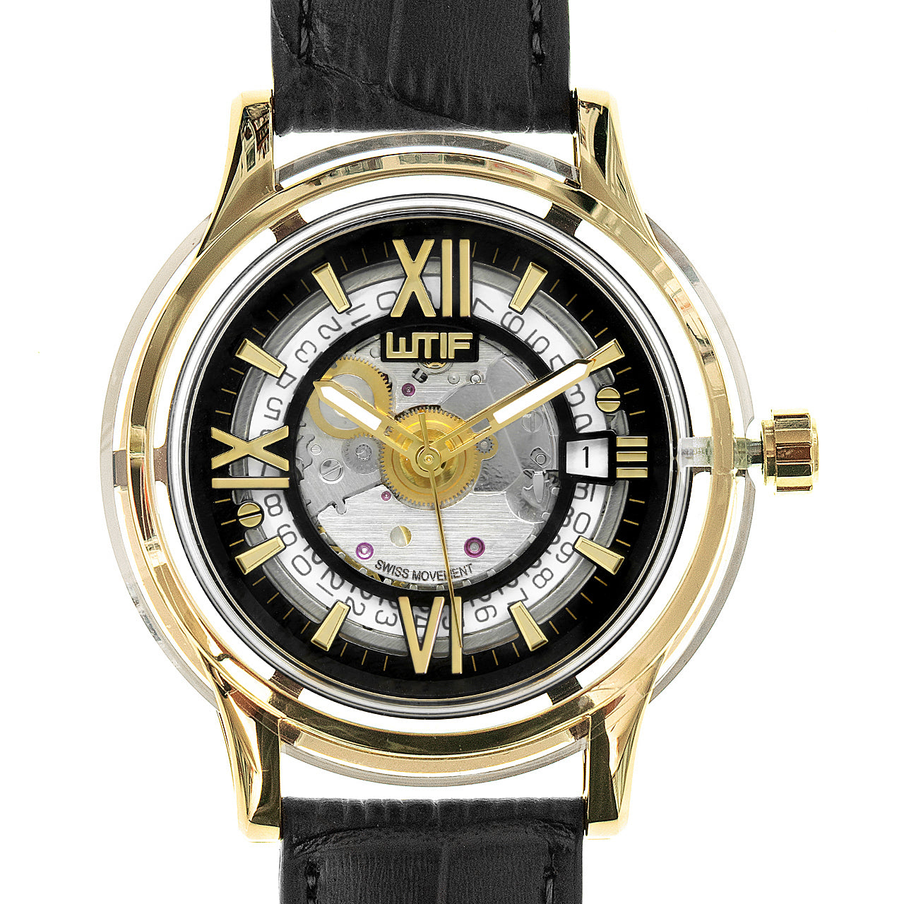 Sapphire Crystal Case Watch Gold / Black (48% OFF) – WTIF Sapphire Crystal Case Watch Gold / Black (48% OFF) – WTIF